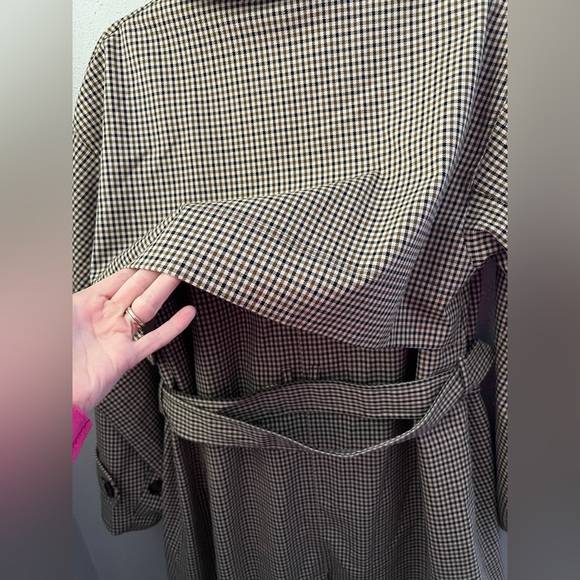 BARBOUR Somerland Belted Checked Cotton-blend Trench Coat Size 10 New - Picture 9 of 16